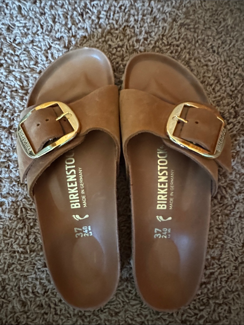 Birkenstock Madrid Big Buckle Sandals in Cognac - Picture 4 of 8